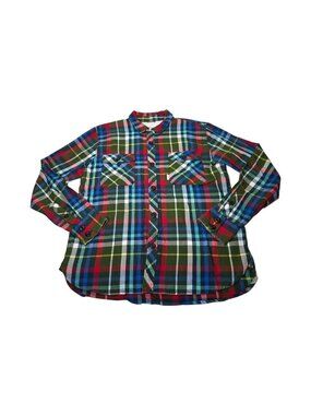 Topo Designs Colorful Flannel Shirt Plaid Men's Large Long Sleeve Button Up
